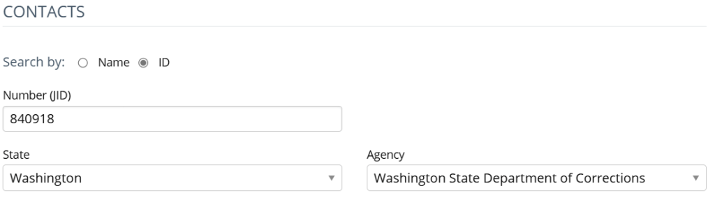 imaging showing how to search for Robert on Securus EMessaging